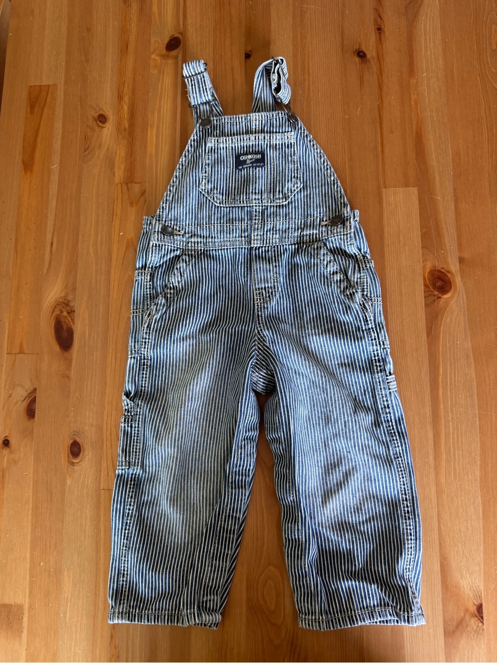 OshKosh B'gosh Blue and White Striped Kids Overalls